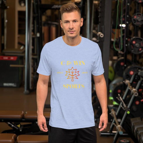 C & Win Sports C & Win Sports Maple Leaf Unisex T-Shirt Heather Blue / S - C & Win Sports